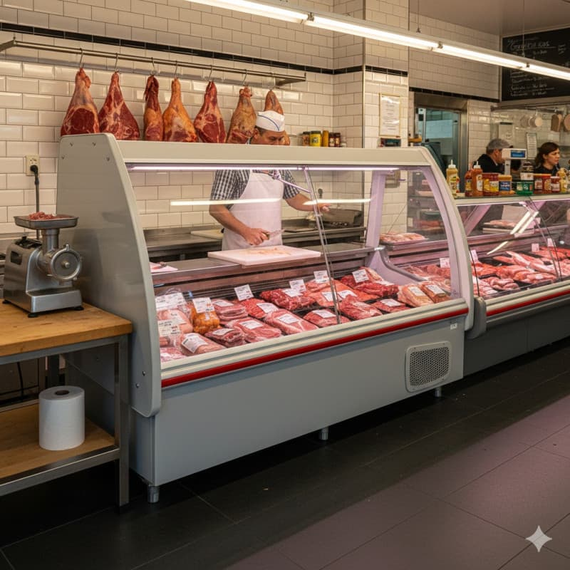 EXIBIDORA CARNICERA 2,10M SIN DEPOSITO REFRIGERADO GAPS-210D/CZ/220V