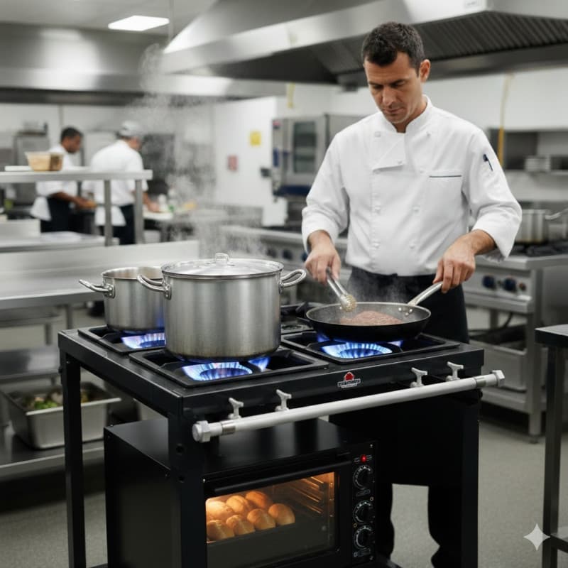 COCINA 03 HORNALLA 03 DOBLE 40 X 40 BP 3 BDG S/HORNO PMD-300F